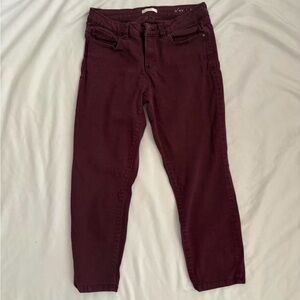 LC Lauren Conrad Deep Red Ankle Jeans